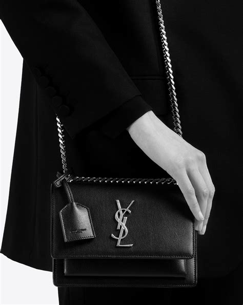 ysl small leather bag|ysl sunset bag.